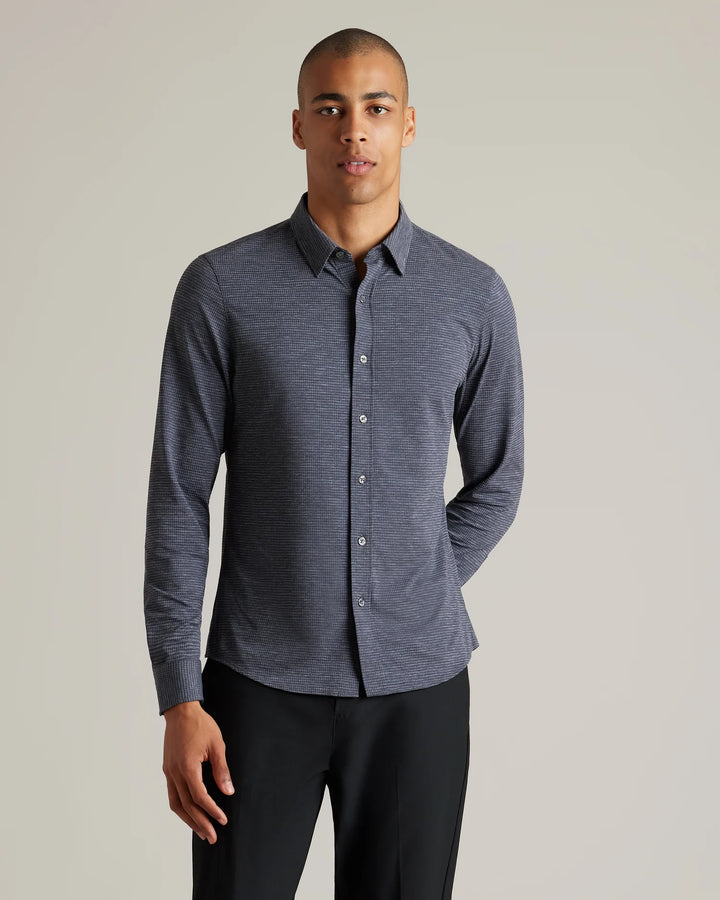 Rhone : Commuter Shirt - Slim Fit in Marle Gray Houndstooth