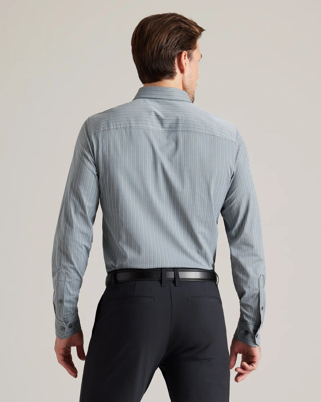 Rhone : Commuter Shirt - Slim Fit in Pine Wide Stripe